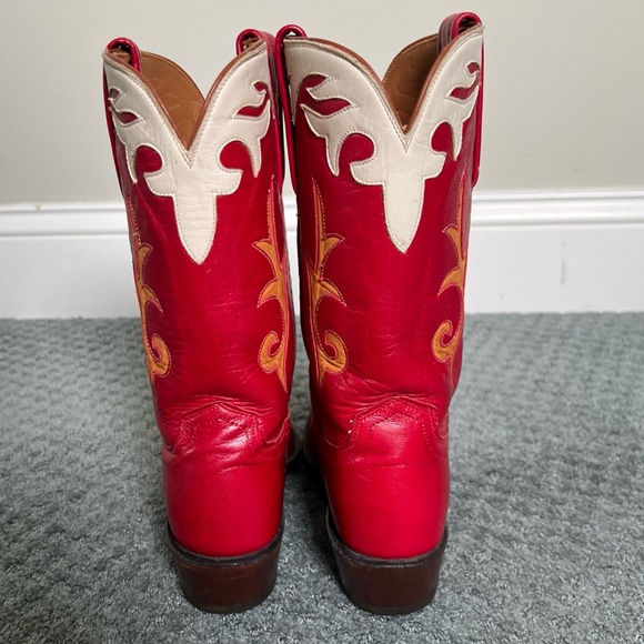 Lucchese 7 B 1883 Western Red Western Cowboy Cowgirl Boots valentines day red - Picture 5 of 13